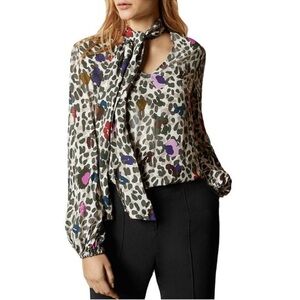 Ted Baker Charia Wilderness Print Neck Tie Blouse